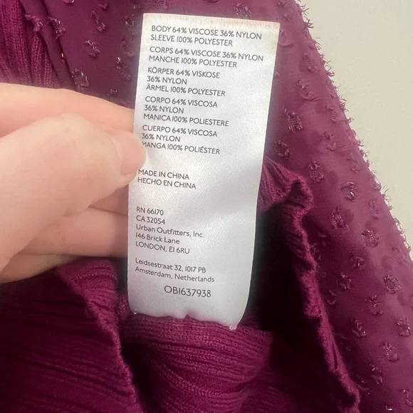 Anthropologie Purple Puff-Sleeve Shimmer Sweater Small - Picture 8 of 8